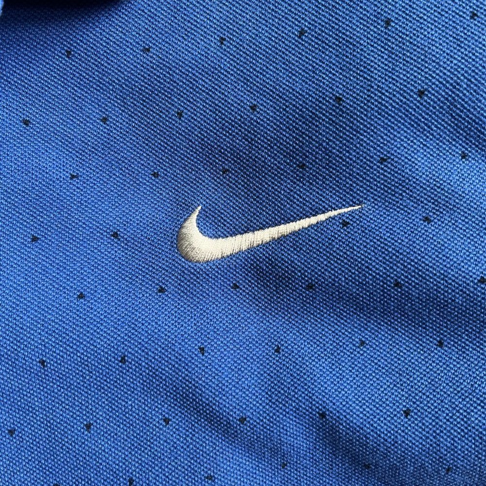 Nike Golf Dri Fit Men's Polo Shirt Size L Dotted Dark Short Sleeve - Picture 2 of 6